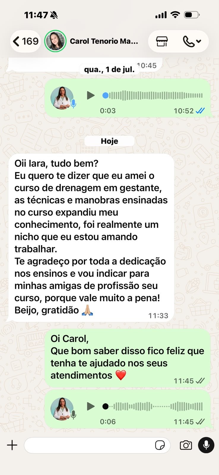 Pacote fechado de massagem gestante